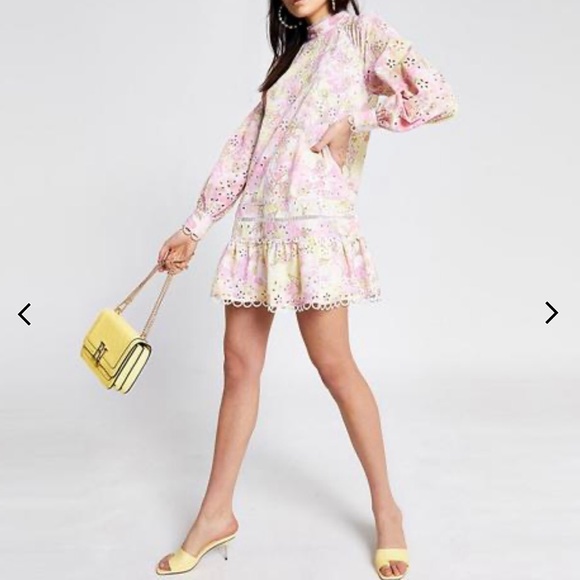 River Island high neck bride tie dress - Picture 3 of 10